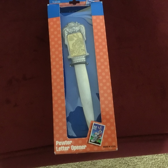 Bugs Bunny/Tasmania Pewter Letter Opener Looney Tunes Stamp Collection - Picture 10 of 10
